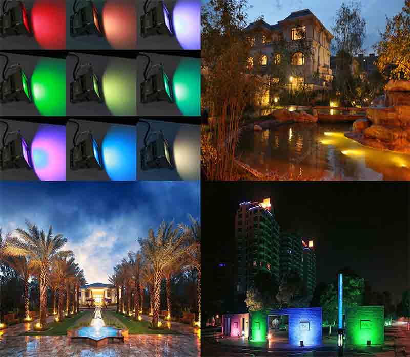 rgb led flood light with wireless controller