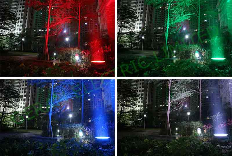 proiettore dmx rgb per illuminare gli alberi