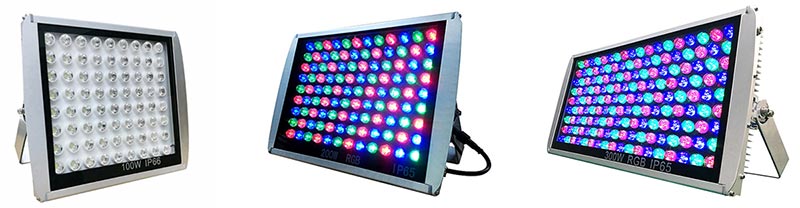 dmx rgb led prožektorius 100w 200w 300w