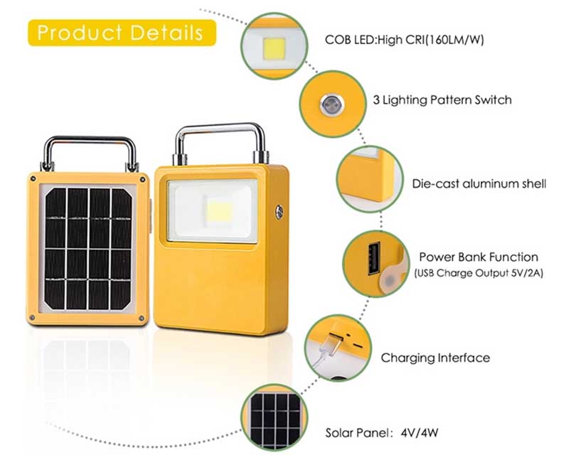 luz recarregável solar