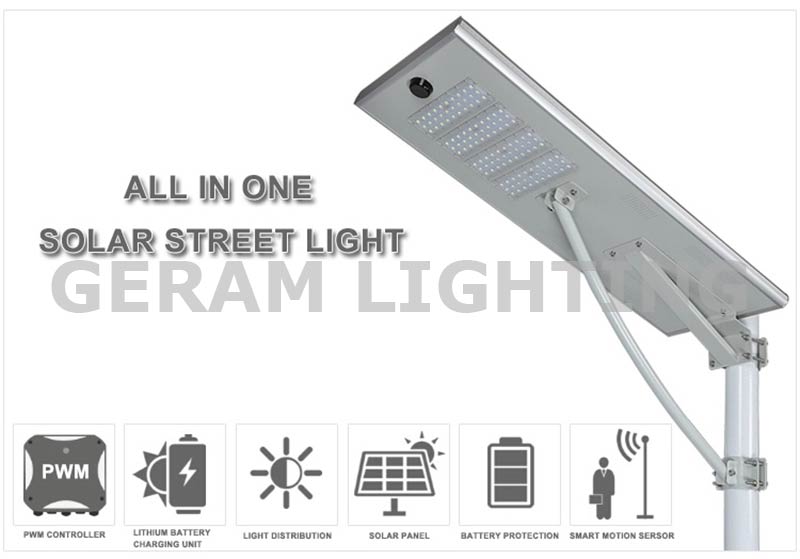 40w 50w 60w integró la farola LED solar todo en uno