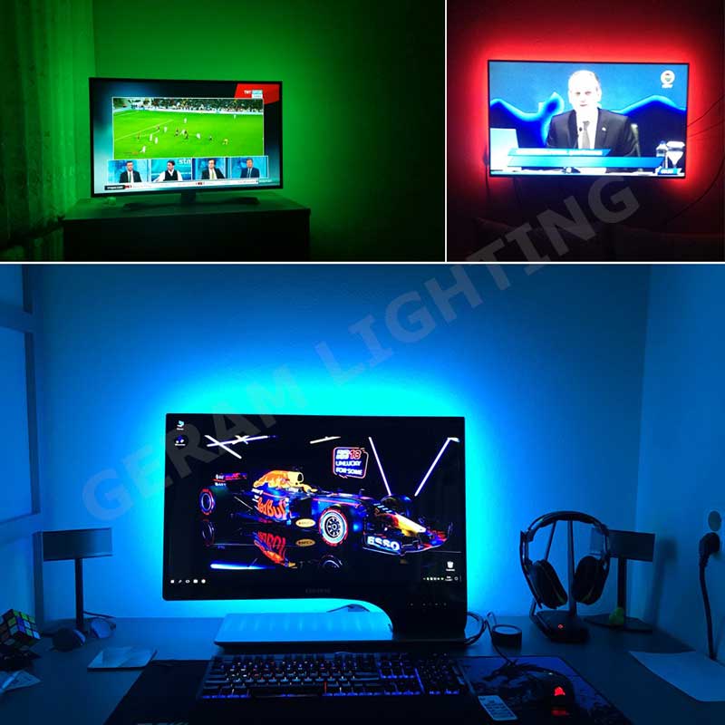 5v usb led strip ljus för bakgrund