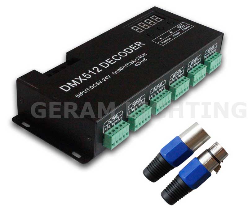 Decodificador controlador de luz de tira LED DMX DMX512 RGB RGBW