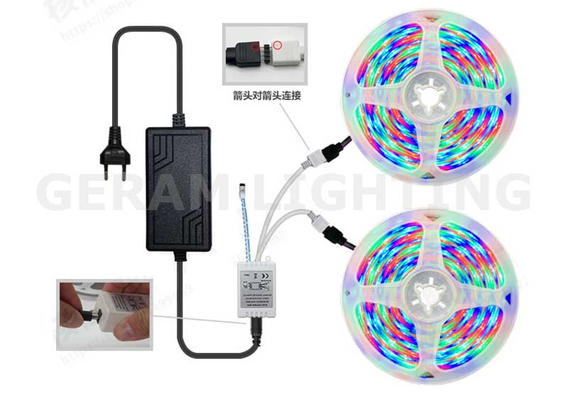 dc 12v 24v rgb led strip lys