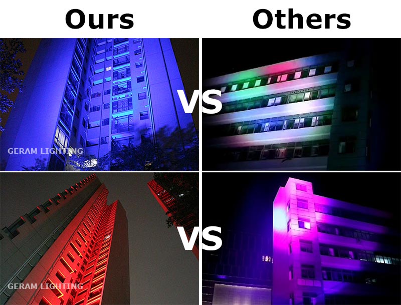 outdoor rgb rgbw dmx led flood light comparision