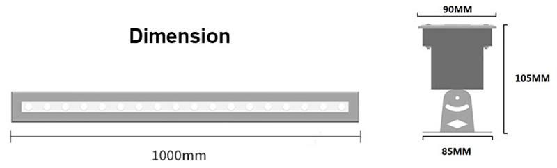 DMX RGB rostfritt stål IP68 LED Wall Washer Light