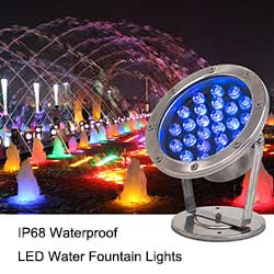 ការប្តូរពណ៌ខាងក្រៅ DMX RGB LED Water Fountain Lights