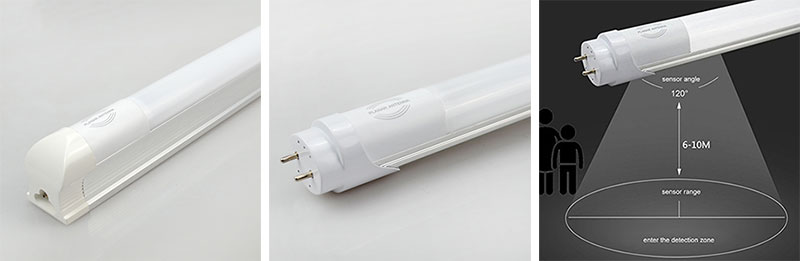 Luz de tubo LED com sensor de movimento de radar